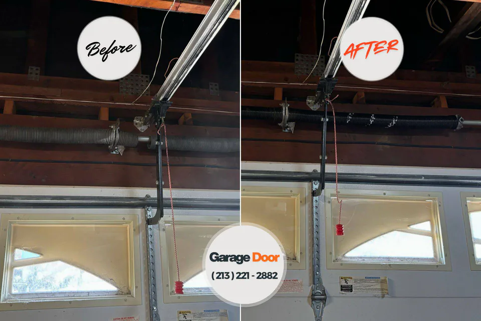 Before and after: garage door repair Rainier, WA